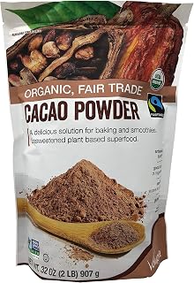 Volupta Organic & Fair Trade Unsweetened Super Food Cacao Powder, 32 Ounce