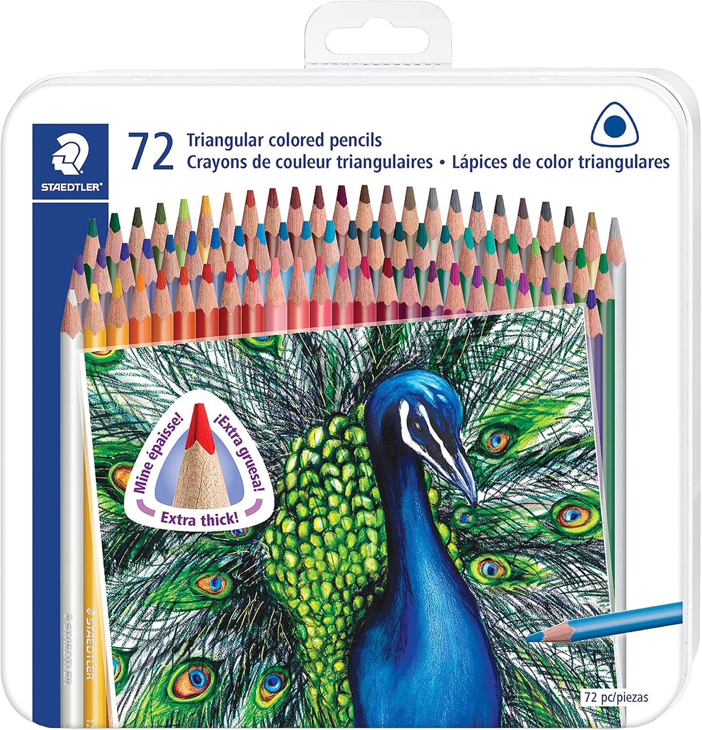 Staedtler Colored Pencils, Triangular Barrel, 4mm, 72 Pieces (1278CM72A6)