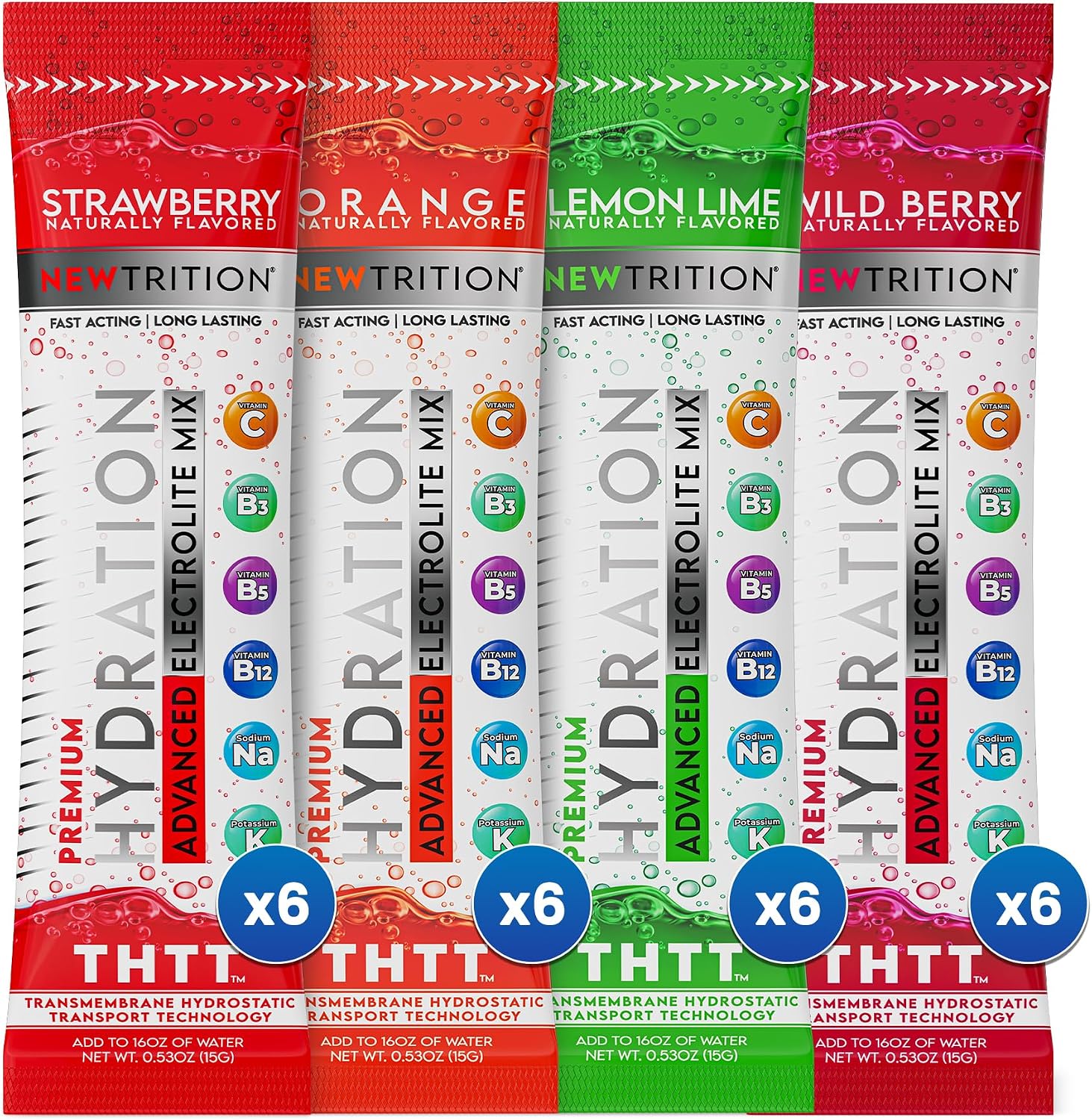 Hydration Powder, Electrolyte Powder Packets, Naturally Flavored Hydrating Packets for Water, Fast Acting Hydrate Electrolytes with Vitamins C & D