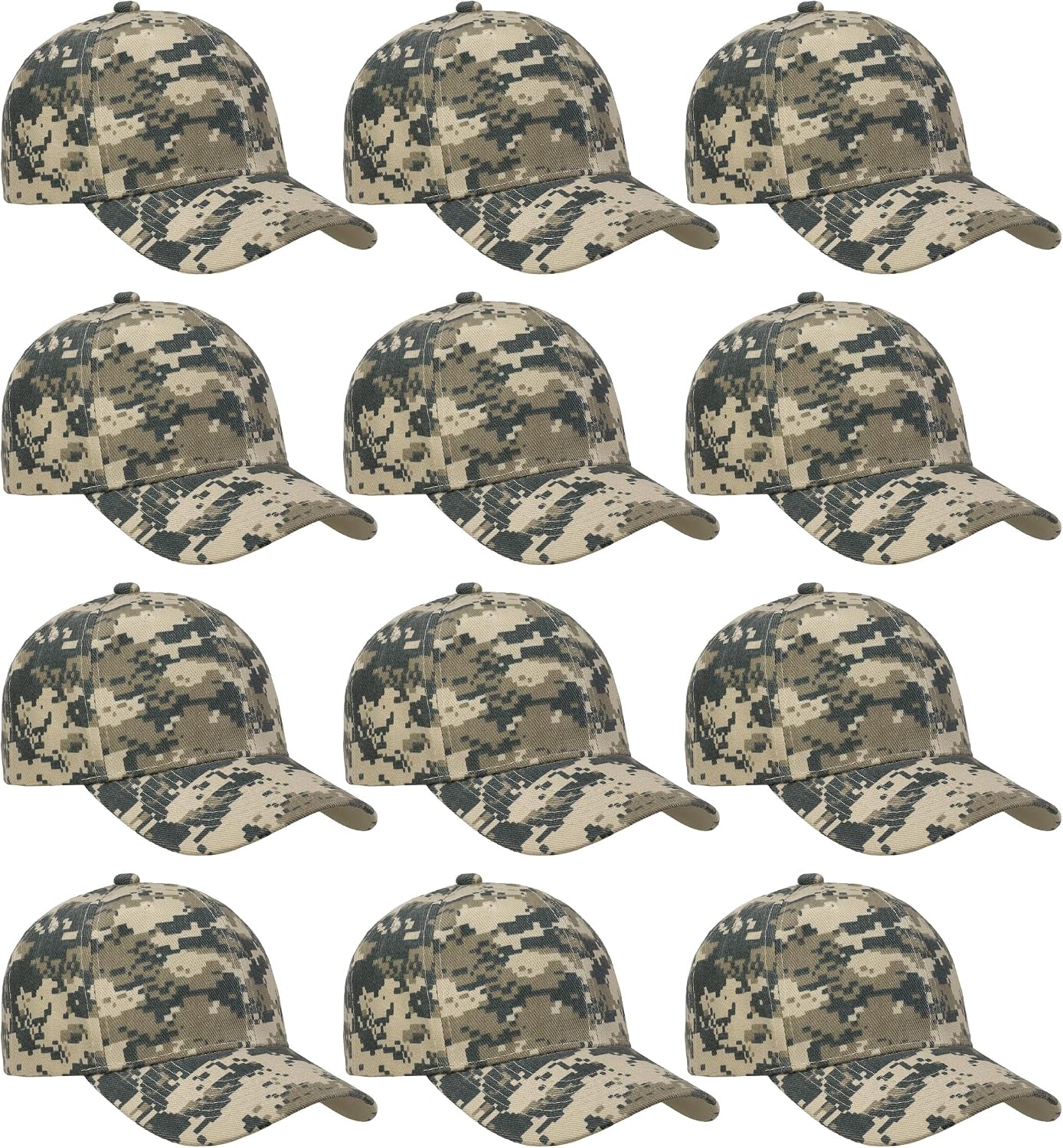 Falari Wholesale Bulk Lot 12-Pack Baseball Cap Adjustable Size Plain Blank Solid Color