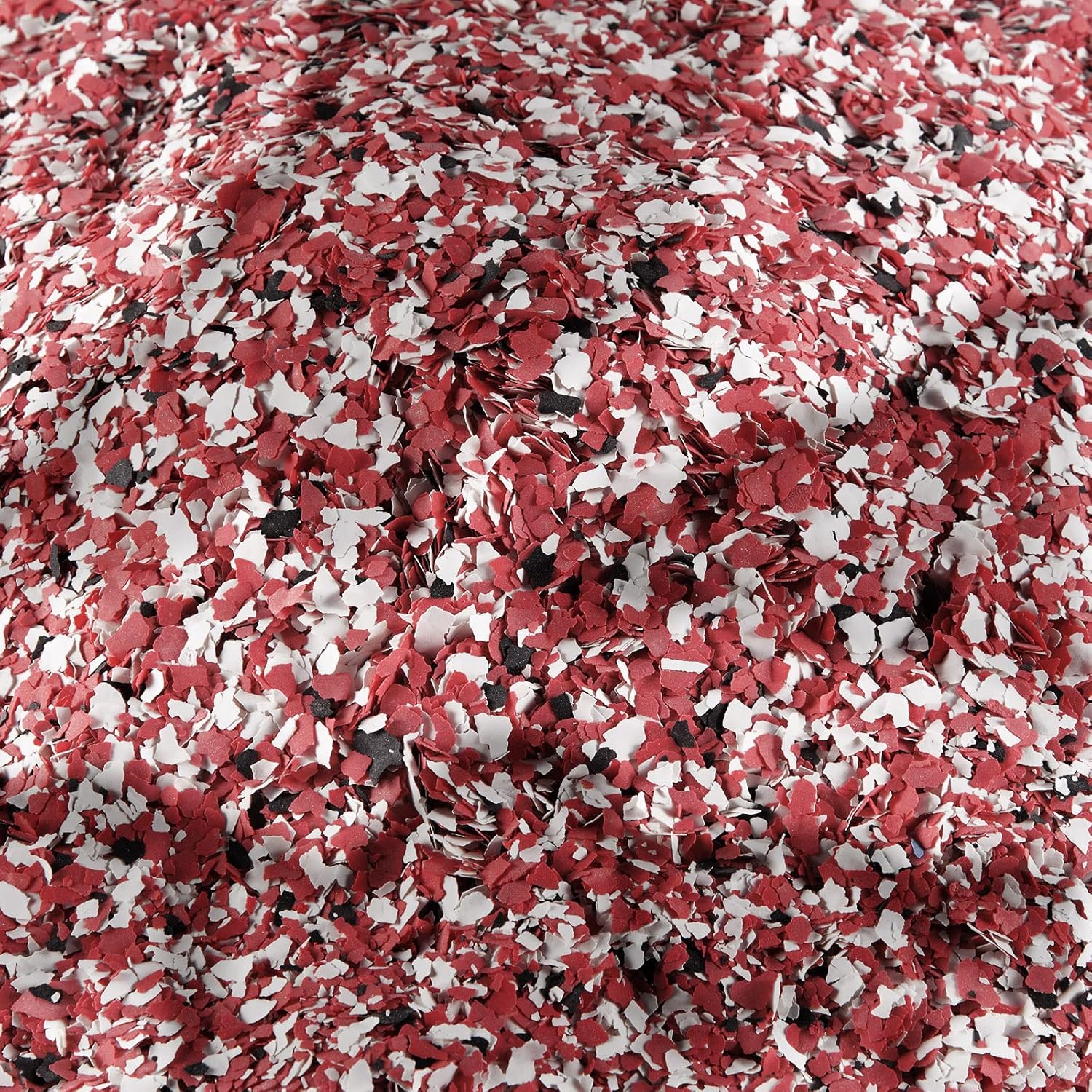 Timtin 2.4 KG / 5.3 LB Decorative Epoxy Floor Flakes Paint Chips 5-8 mm Blend Color Concrete Floor Coating Kit for Garage Wall Interior Exterior House Painting(Red, Black, White)