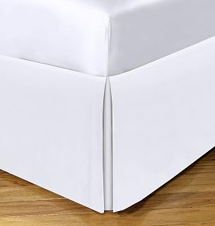Space Maker Extra-Long 21" Drop Length Bed Skirt, Queen, White