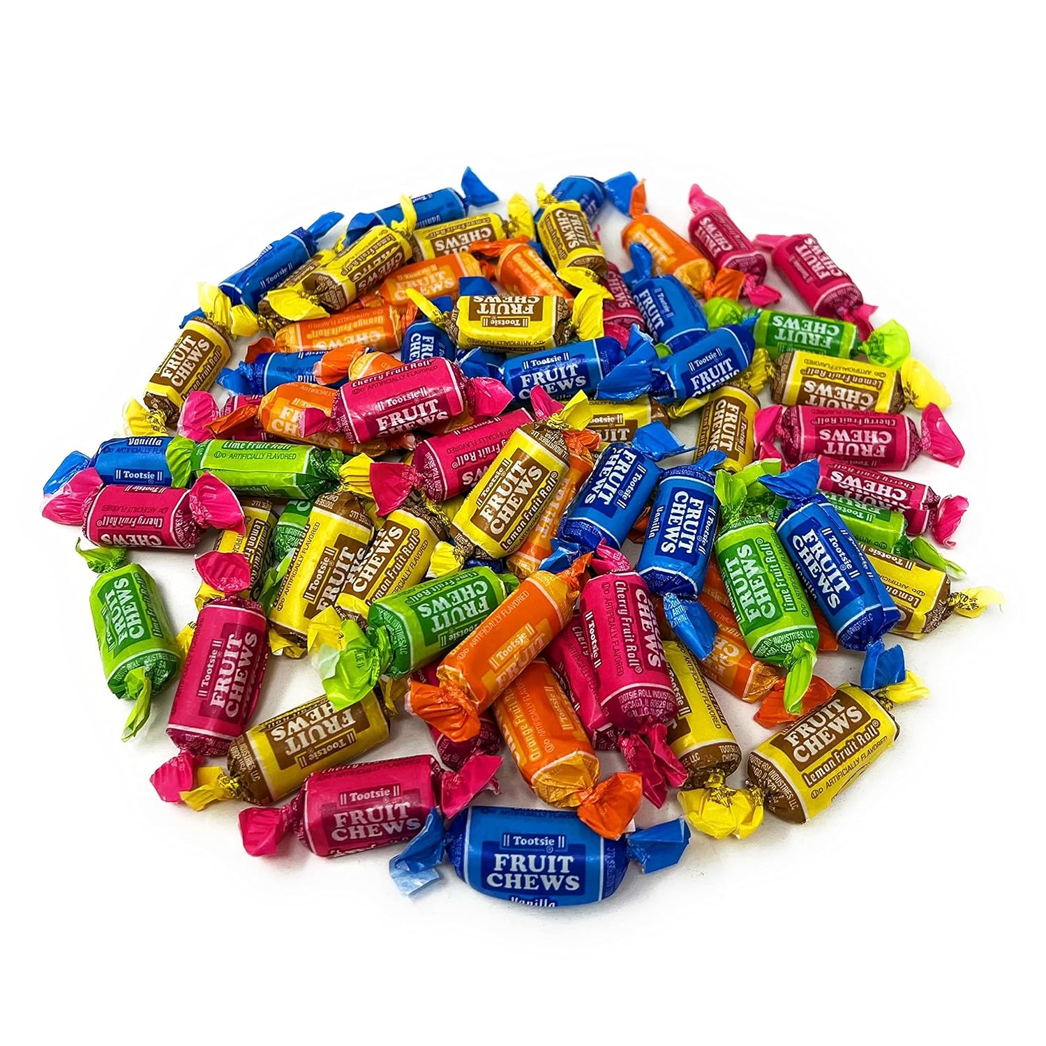 Holiday Special Fruit Chews - 1 lbs - Original Chewy Fruity Taffy Candy Soft Chews - Assorted 8 Flavor Variety Bulk Mix in Resealable Pantry Bag - Individually Wrapped, 16 oz.
