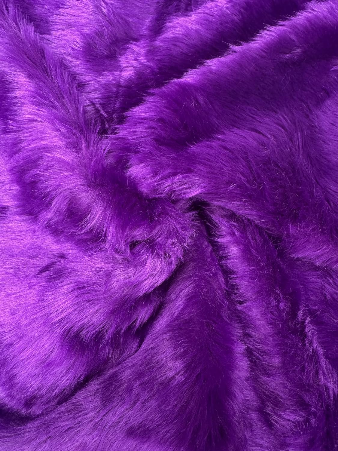Plain Fun Faux Fur Fabric Material Purple, 1Mtr - 150cmx100cm