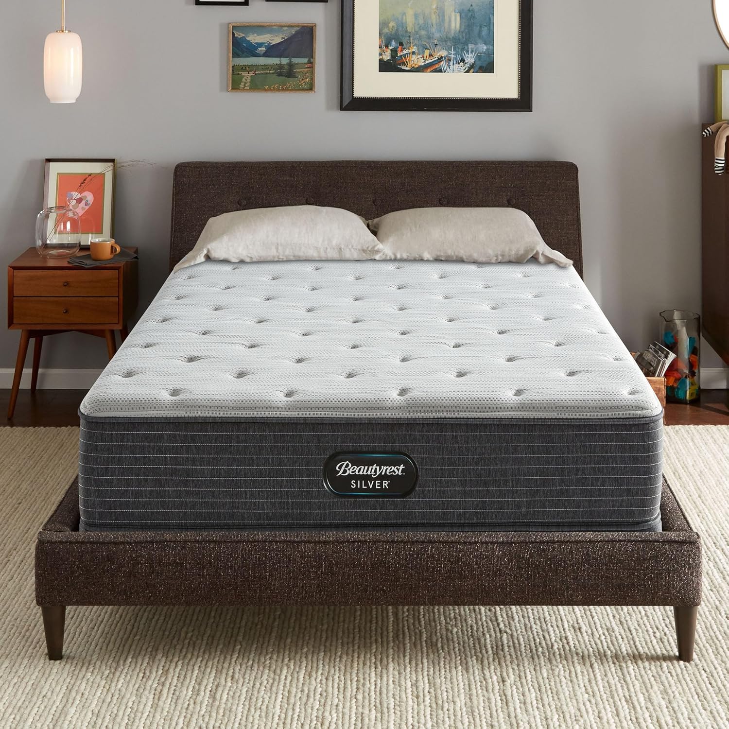 Beautyrest Silver BRS900 12.25” Plush Twin Mattress, Cooling Technology, Supportive, CertiPUR-US, 100-Night Sleep Trial, 10-Year Limited Warranty, White