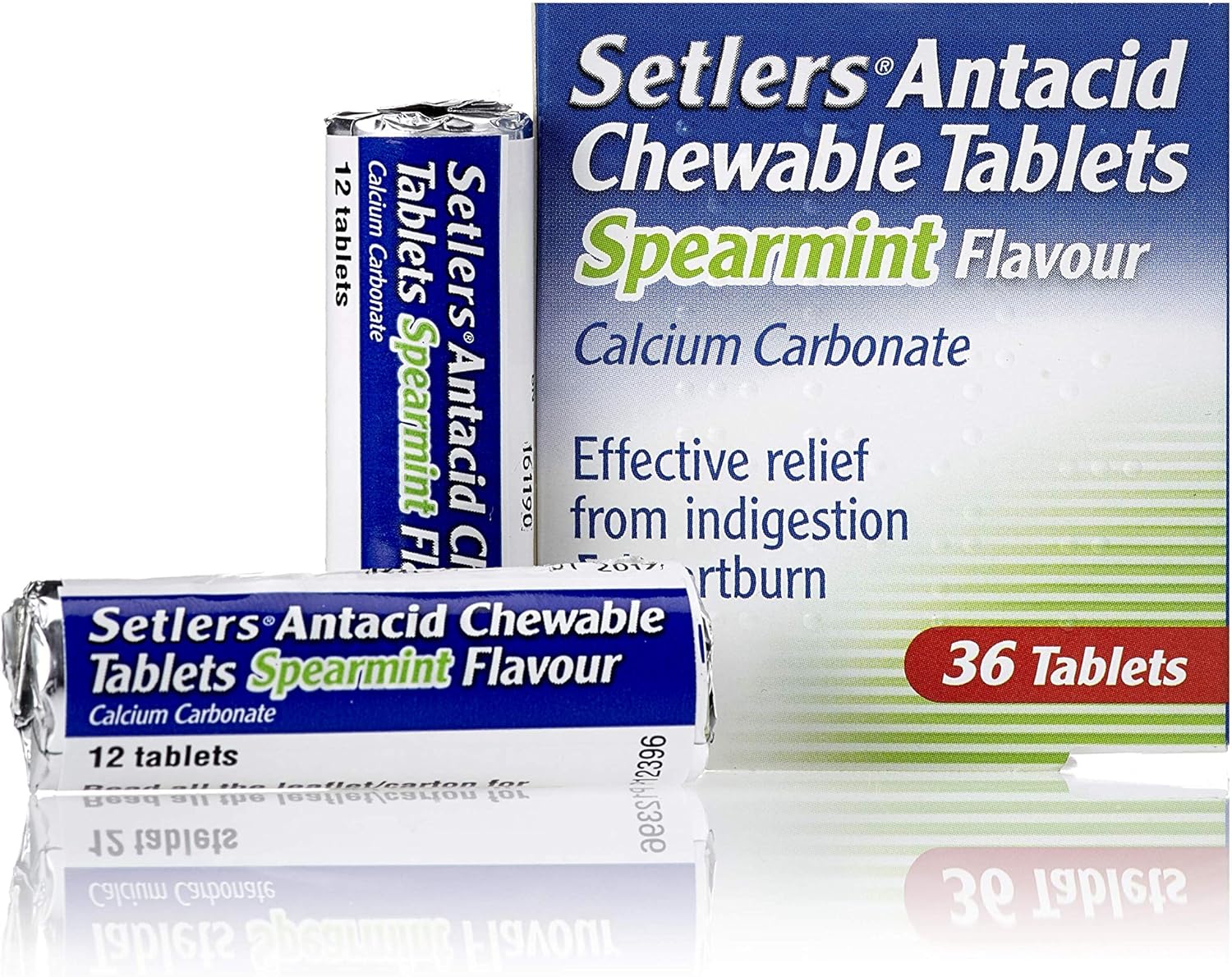 Setlers Antacid tablets spearmint 3-roll 36