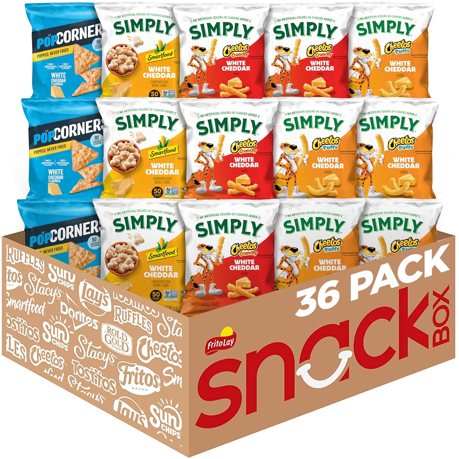 Frito Lay White Cheddar Snacks Favorites Variety Pack (Pack of 36), Vegetarian