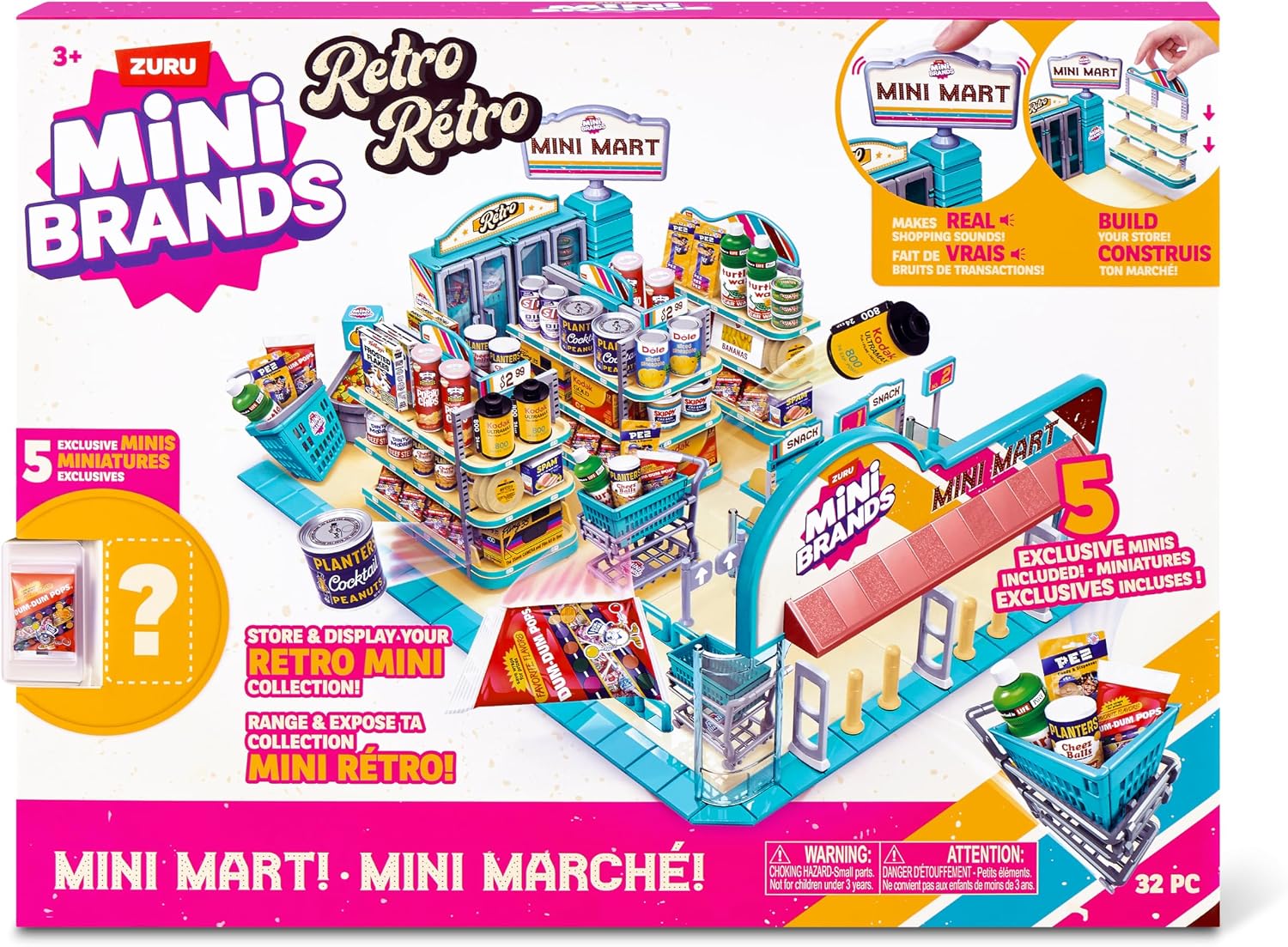 Mini Brands Retro Grocery Mini Mart Series 1, Collectable Miniatures for Boys, Girls and Collectors