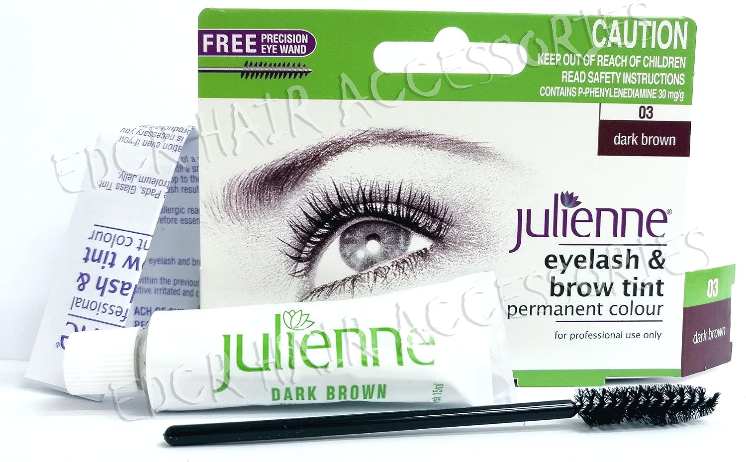 Julienne Eyelash and Eyebrow Permanent Dark Brown 03 Colour Tint 15ml
