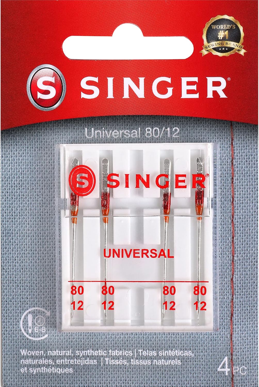 SINGER 4715 Universal Regular Point Machine Needles, Size 80/12, 4-Count