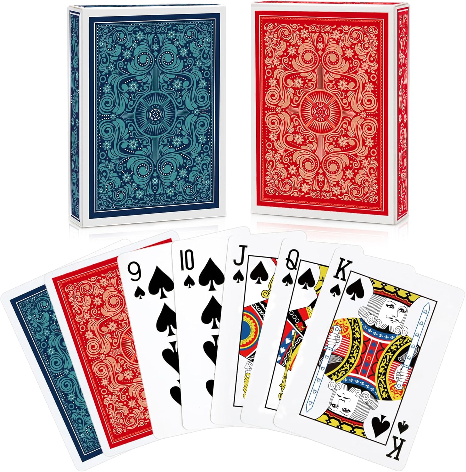 2 Pack Playing Cards Decks of Cards Poker Card for Adults Pack of Cards Professional Standard Index Playing Cards Set for Card Games Pinochle Cartas Magic Props