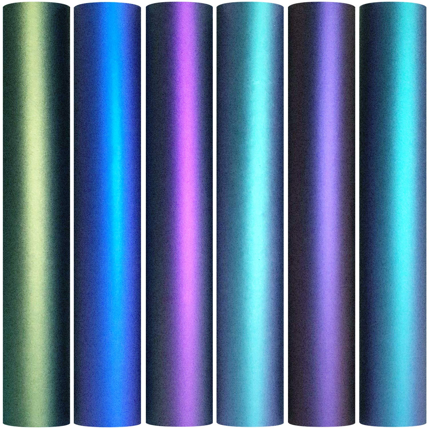 MiPremium Chameleon Heat Transfer Vinyl Iron On HTV Compatible with Cricut Air & Expression Silhouette Cameo & Other Cutters. Assorted Gradient Change Color Pack of 12" x 12" Inch (6 x Sheets)