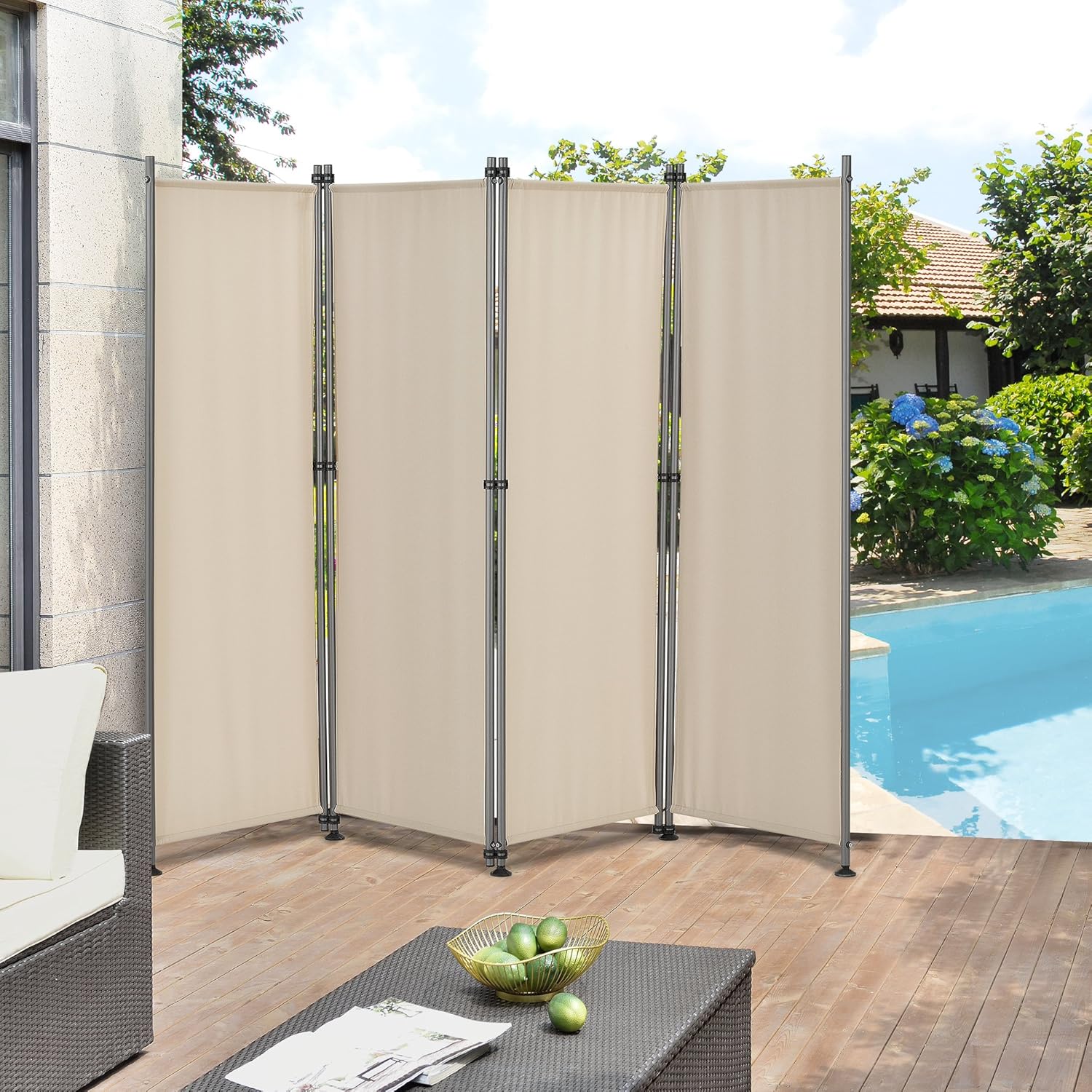 pro.tec] Paravent Separator 215x170cm Sand Colour Sun-Blind