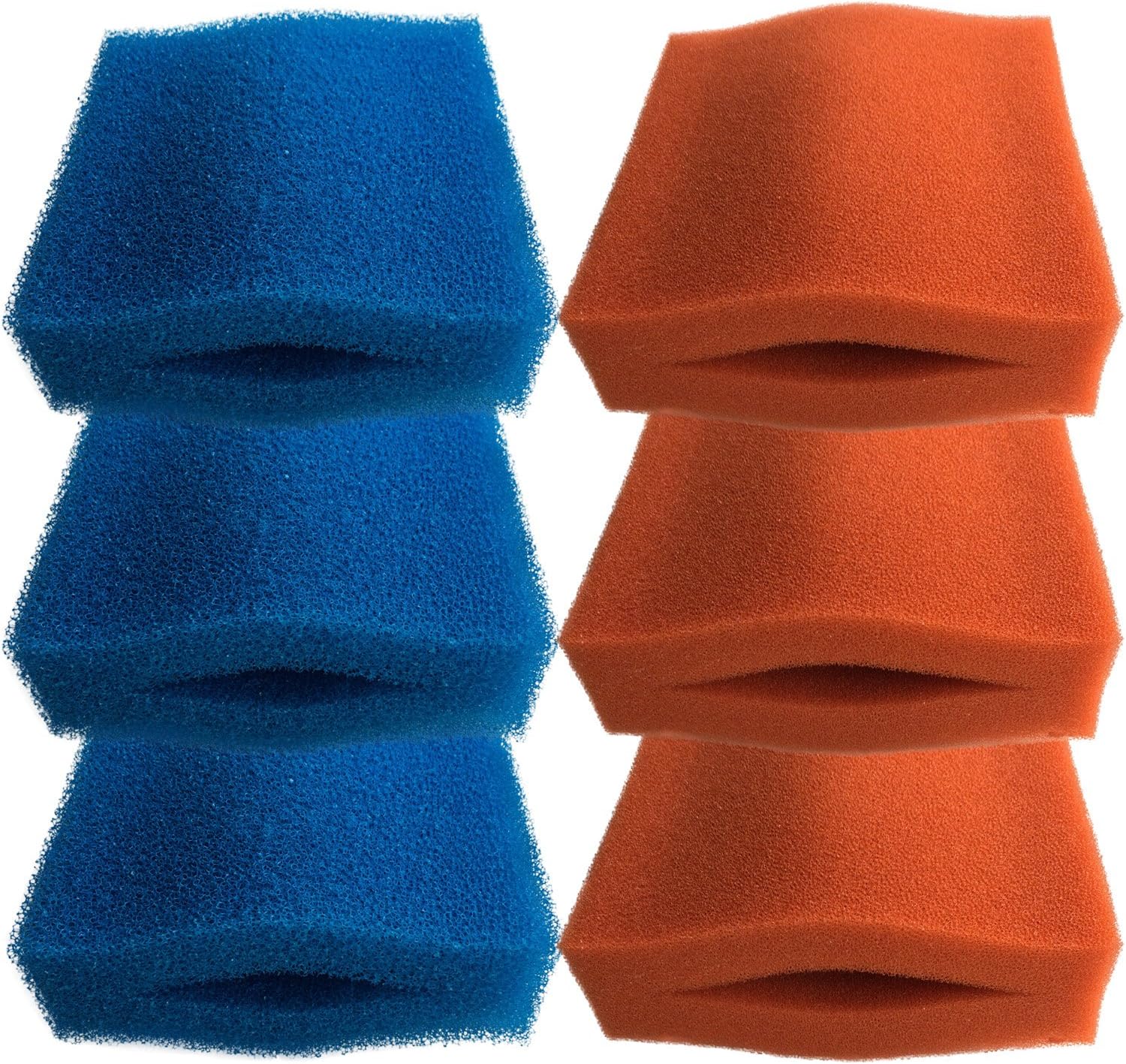 Oase Biotec 5/10/30 Replacement Filter Foam Set (3 x Blue Coarse and 3 x Red Fine Foams)