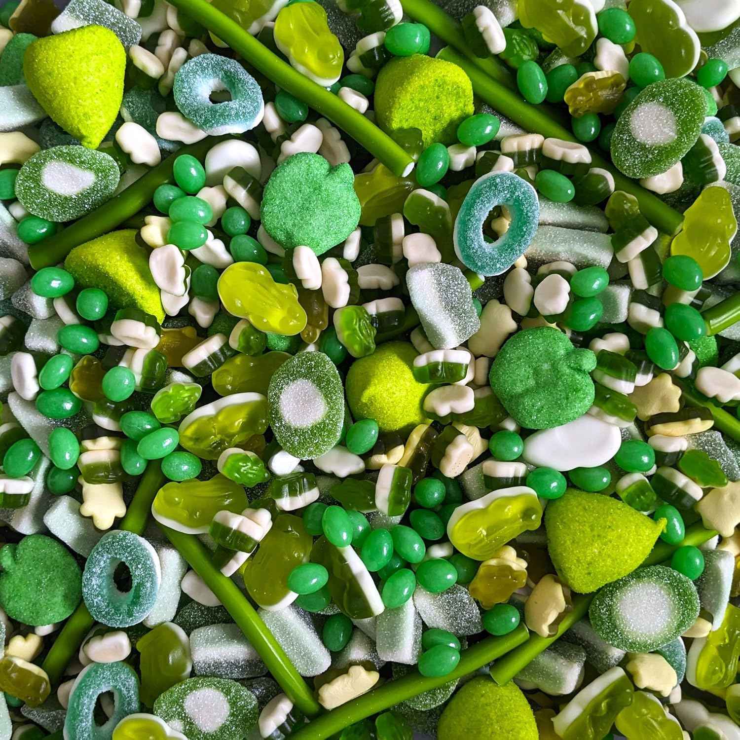 Green Sweet Mix - 750g of Pick and Mix Sweets, Includes Gummy, Jelly, Foam & Fizzy Sweets