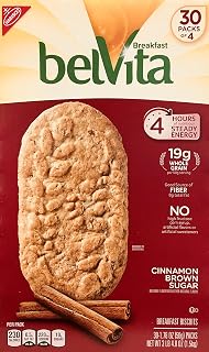 Belvita Brown Sugar Biscuits 1.76 oz 30 -Count Pack, cinnamon, 52.8 Ounce, (Pack of 4)
