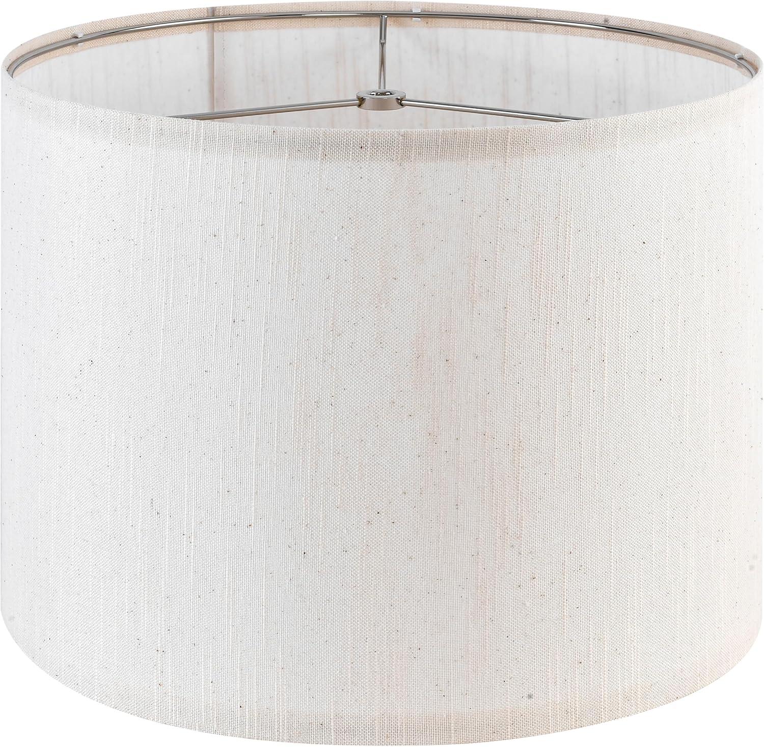 Bamboo Patterned Linen Drum Shaped Lampshades, 13 "top x 13" bottom x 10 "high (spider shaped) Modern off White Desk Lamp Lampshade and Bedside Lamp Replacement Lampshade, Handmade by PAPAYA