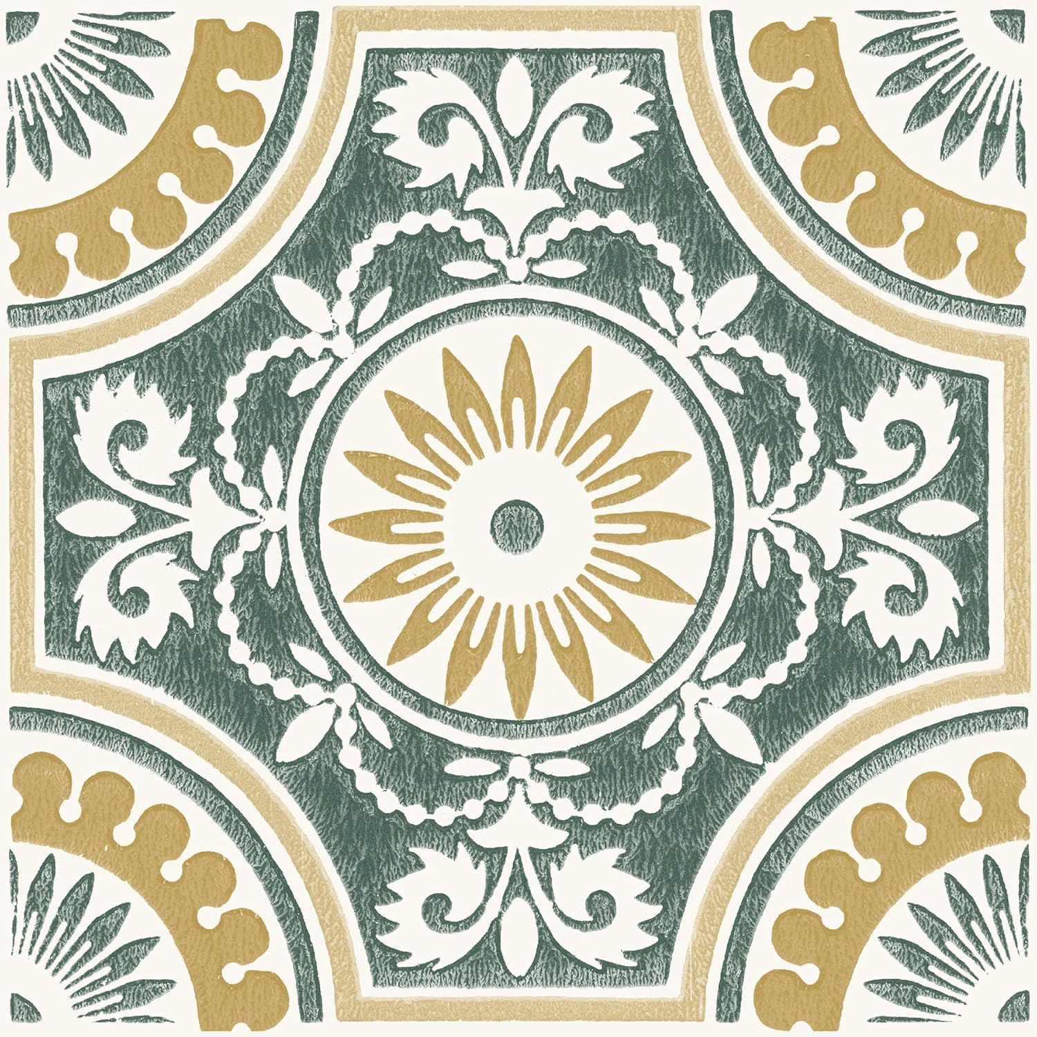 FloorPops 12-in by 12-in Yellow Ezra Vinyl Peel & Stick Floor Tiles (10 Tiles), (10 sq.ft./Carton)