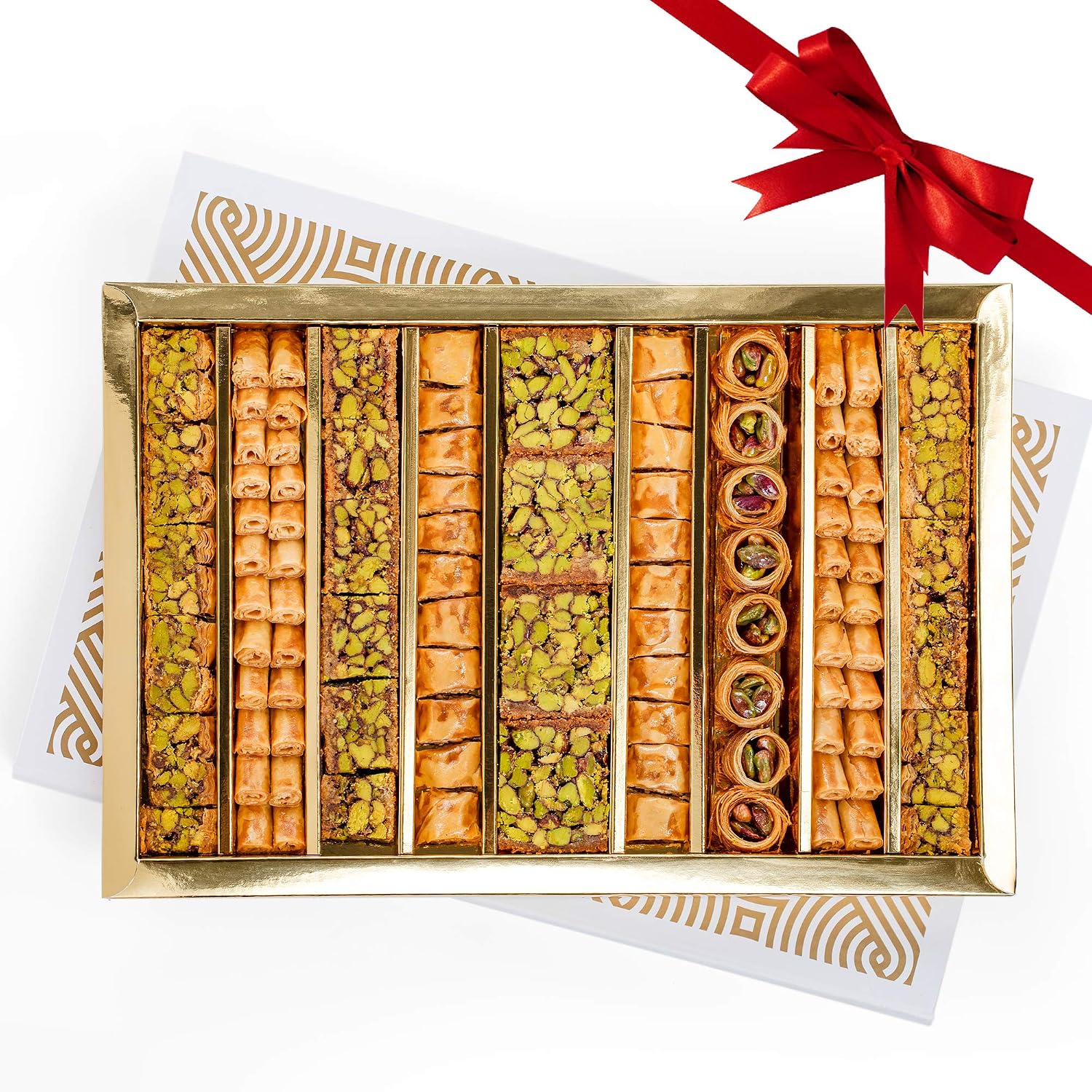 Anabtawi Middle Eastern Sweets - 80-PieceAssorted Baklava, Pistachio and Almond Pastry - Traditional Arabic Baklava Gift Box - No Preservatives, No Additives - Gourmet Baklava Pastry Boxes - 800g