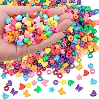 900 Pcs Pony Beads for Bracelet Plastic Beads for Jewelry Making Colourful Beads for Friendship Bracelets 6x9mm Multi-Colored Beads for DIY Bracelet Necklace Party Decoration Supplies
