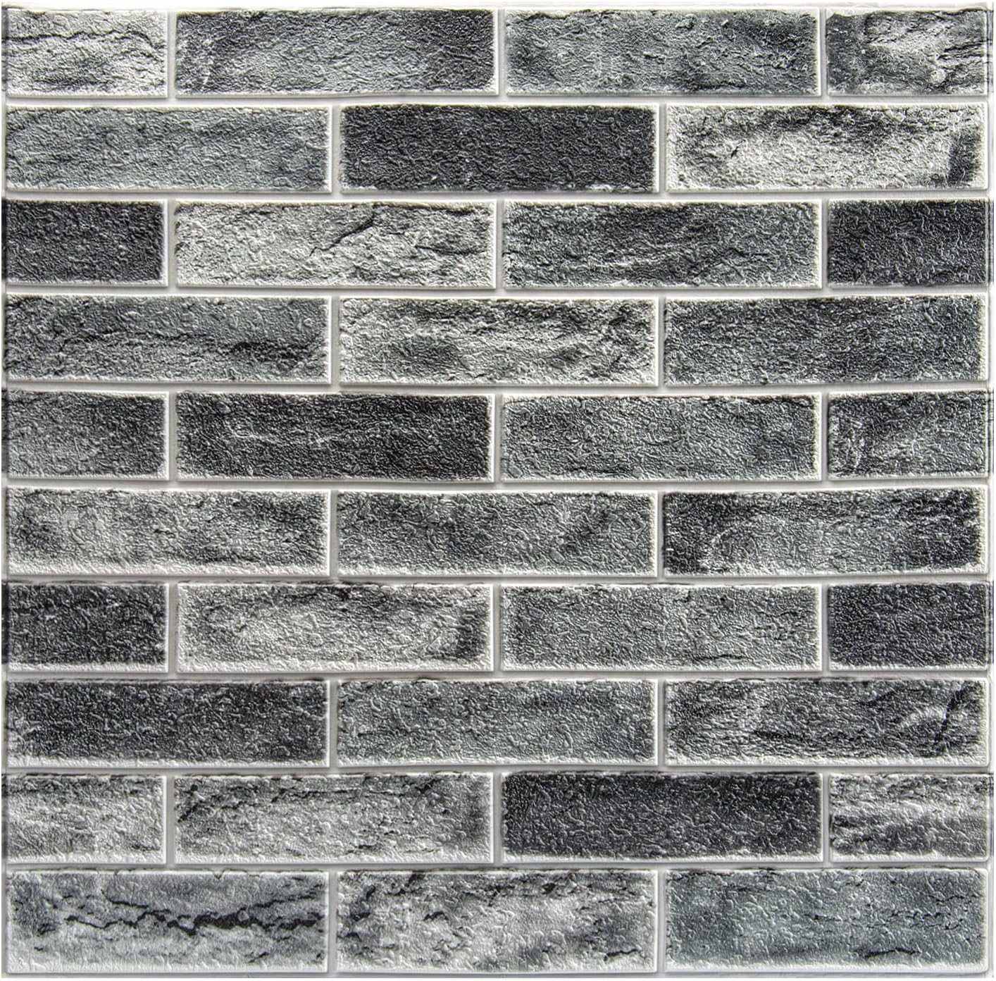 Art3d 20-Pack Durable Faux Brick Peel and Stick 3D Wall Panels, Stone Ash