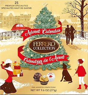 Ferrero Rocher Collection 2023 Advent Calendar, 25 Piece Premium Gourmet Assorted Chocolate, Hazelnut Milk Chocolate, Dark Chocolate and Coconut, 9.6 Oz