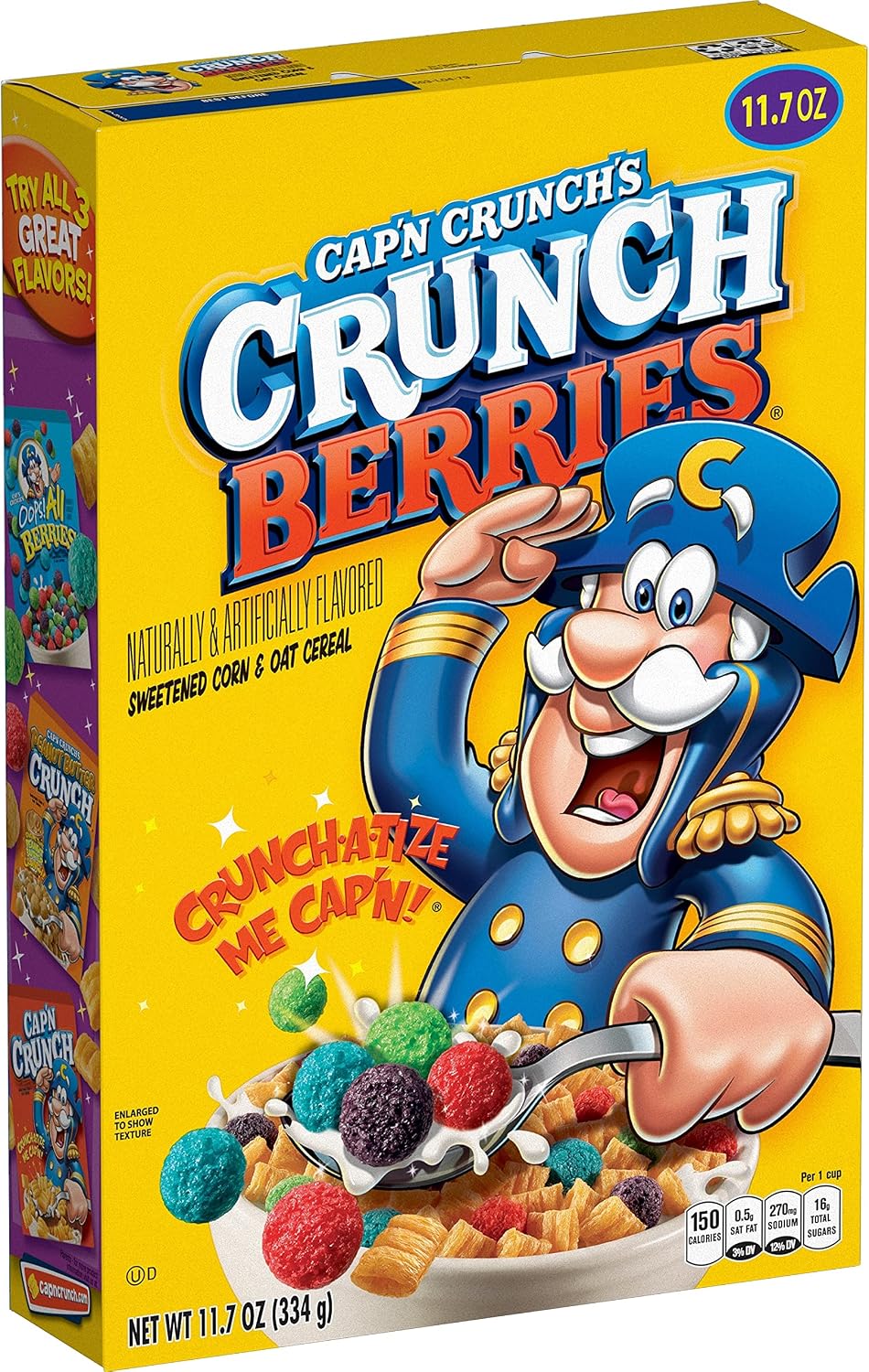 Quaker Captain Crunch Crunchberries Cereal, 334g