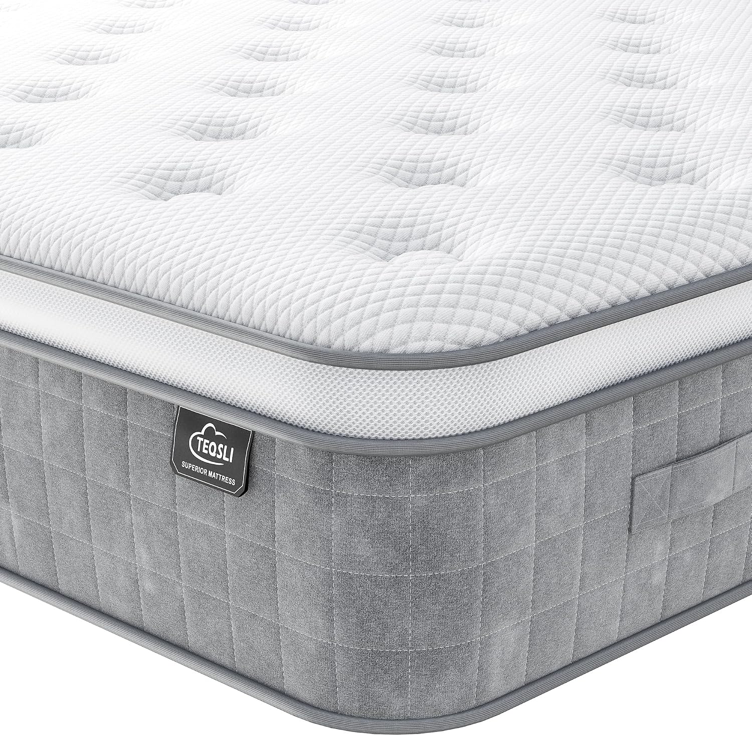 TeQsli 25cm Double Mattress Medium Firm 7-Zone Support Hybrid 135x190cm