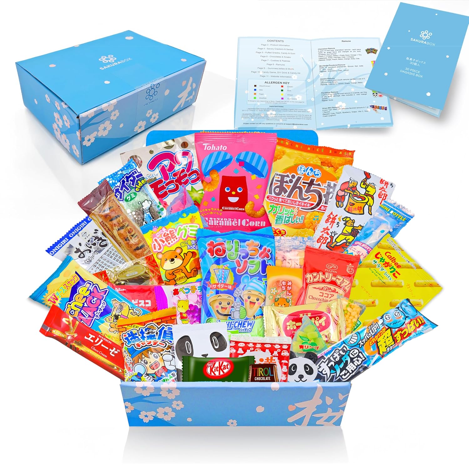 Sakura Box Japanese Snacks & Candy 30 Piece Dagashi Gift Box Set
