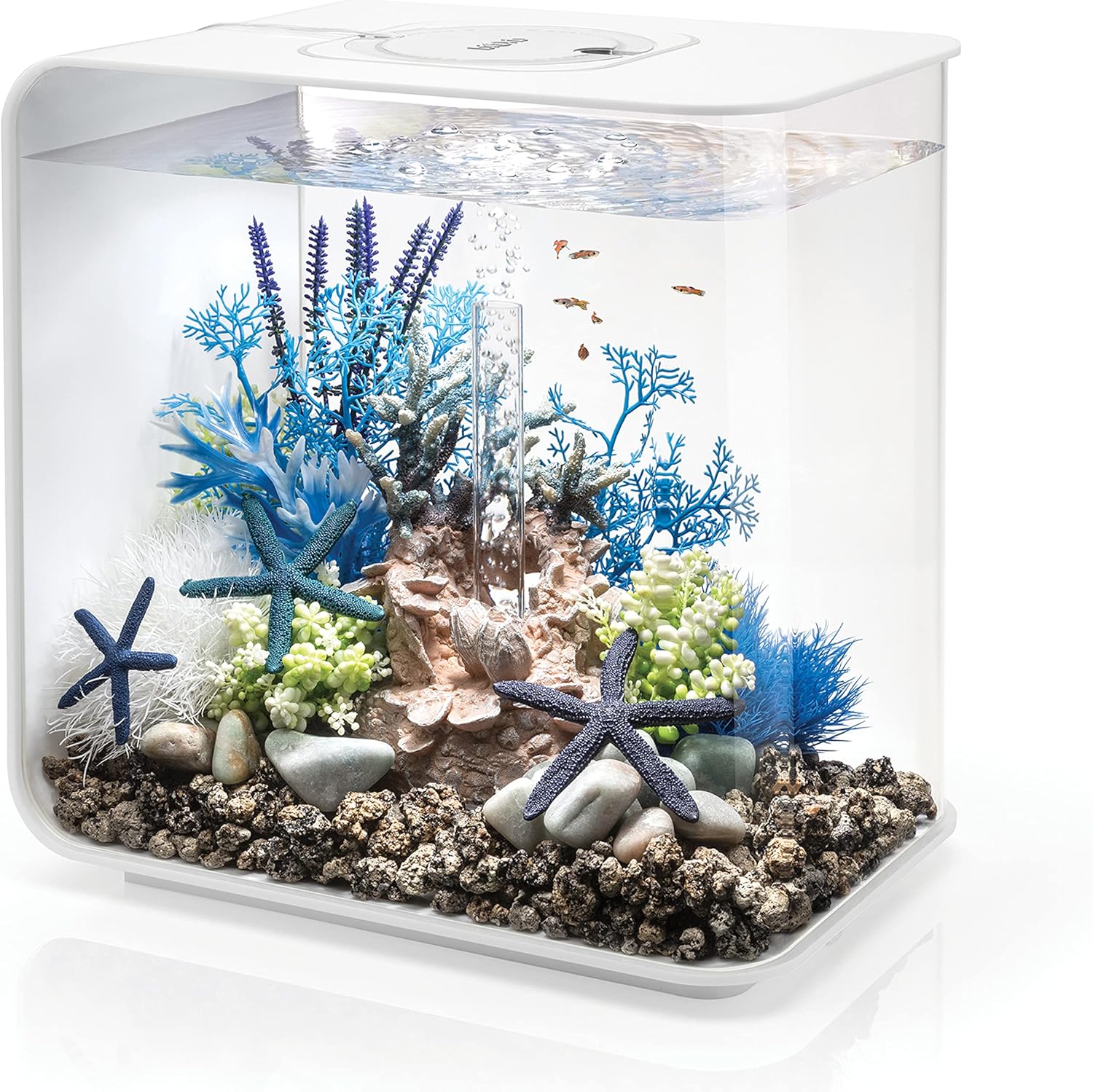 biOrb 72034 FLOW 30 LED, white, 30 L tank volume - rectangular acrylic design aquarium, set with filter system, LED lighting, bottom gravel, air diffuser