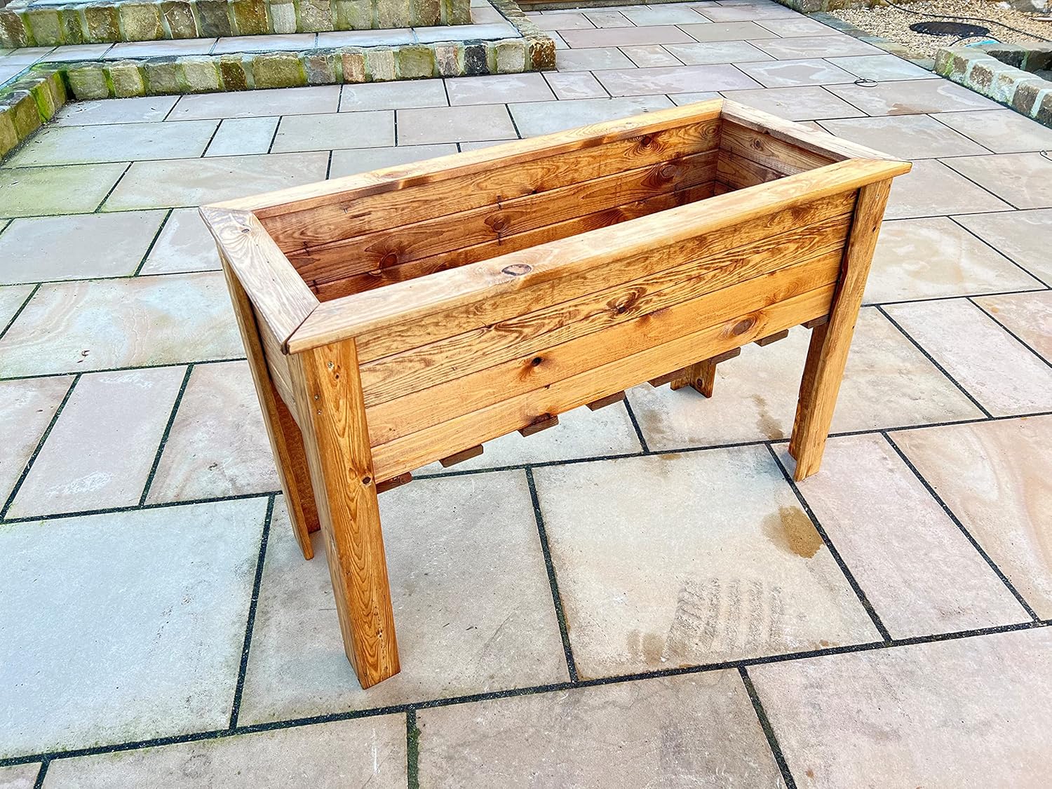 Charles Taylor Wiltshire Extra Large Jumbo Raised Wooden Garden Veg Trough Planter W1090xL410xH720mm