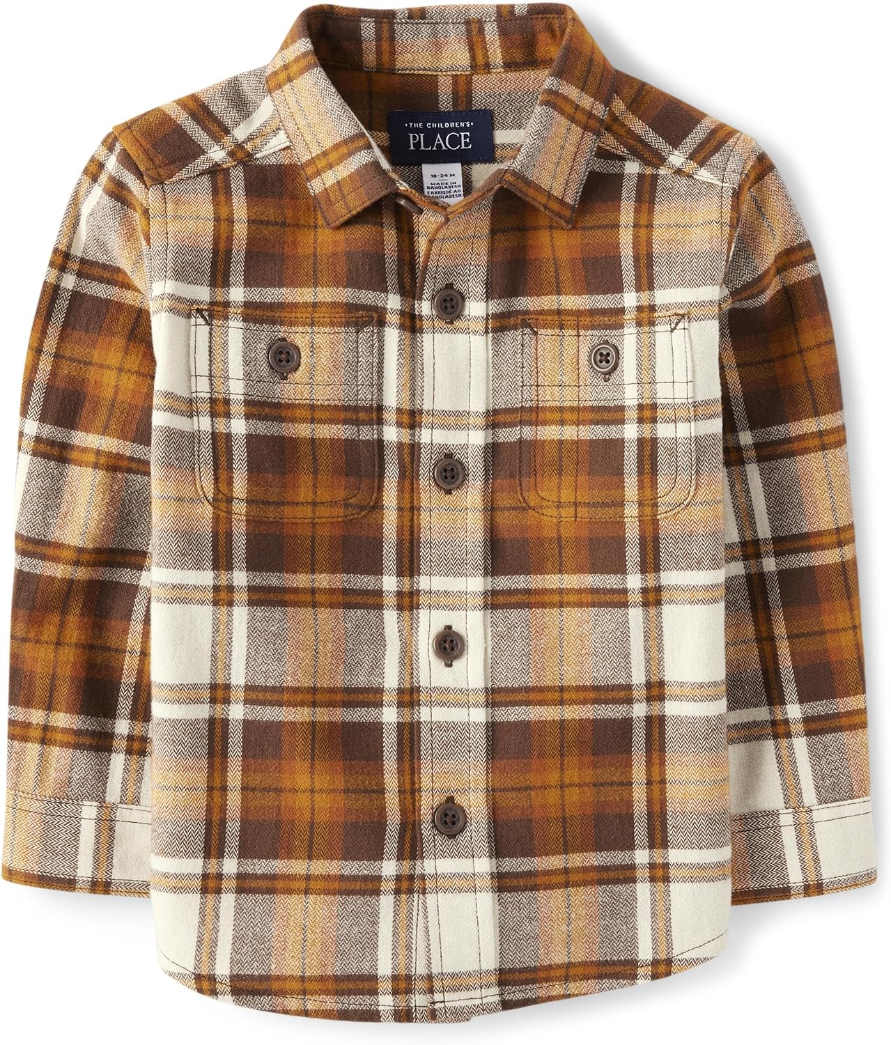The Children's Place Baby-Boys and Toddler Long Sleeve Plaid Flannel Button Up Shirt