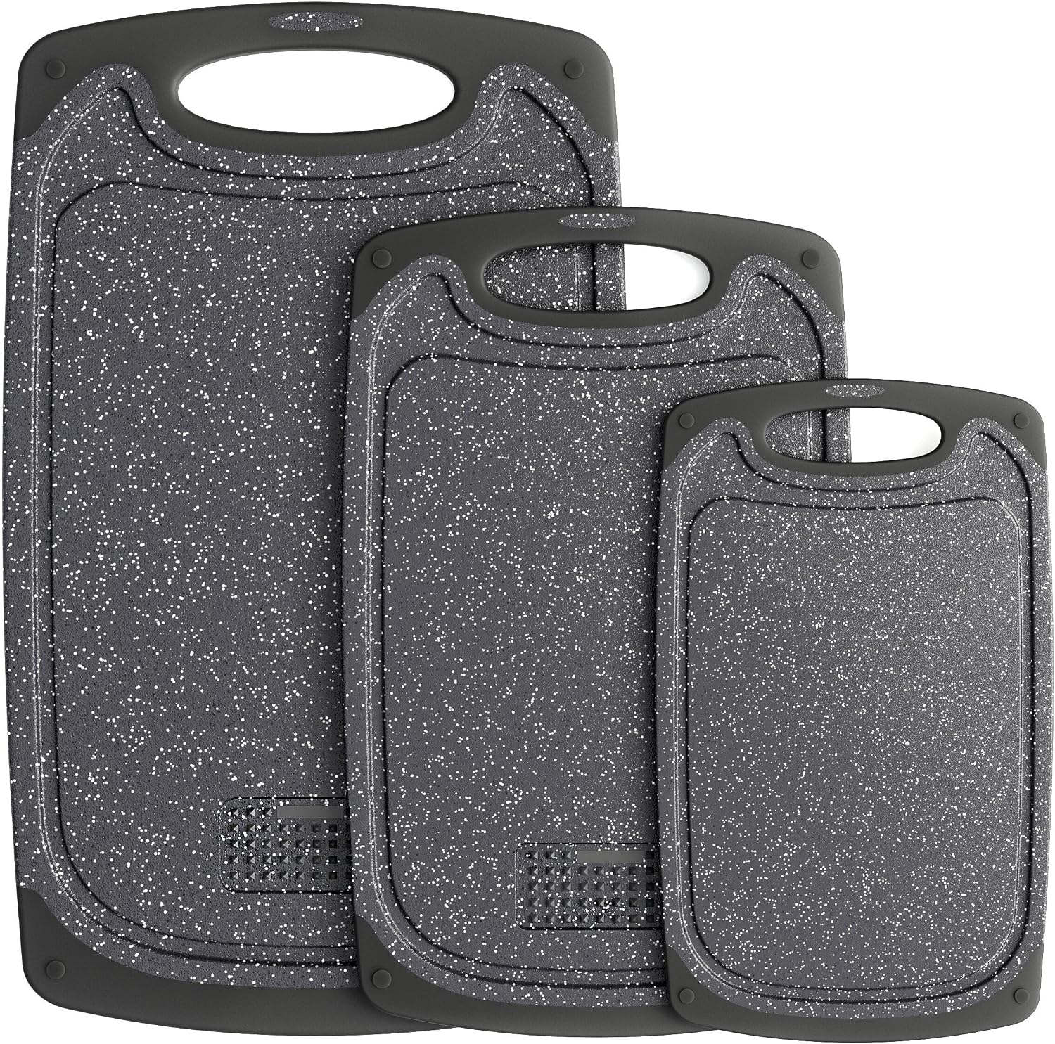 Tribal Cooking Cutting Boards - 3 Set - Warrior Strength Small to Extra Large Cutting Boards for Kitchen, Meat, Vegetables - Dishwasher Safe, Juice Groove, Non-Slip Rubber Chopping Board Set