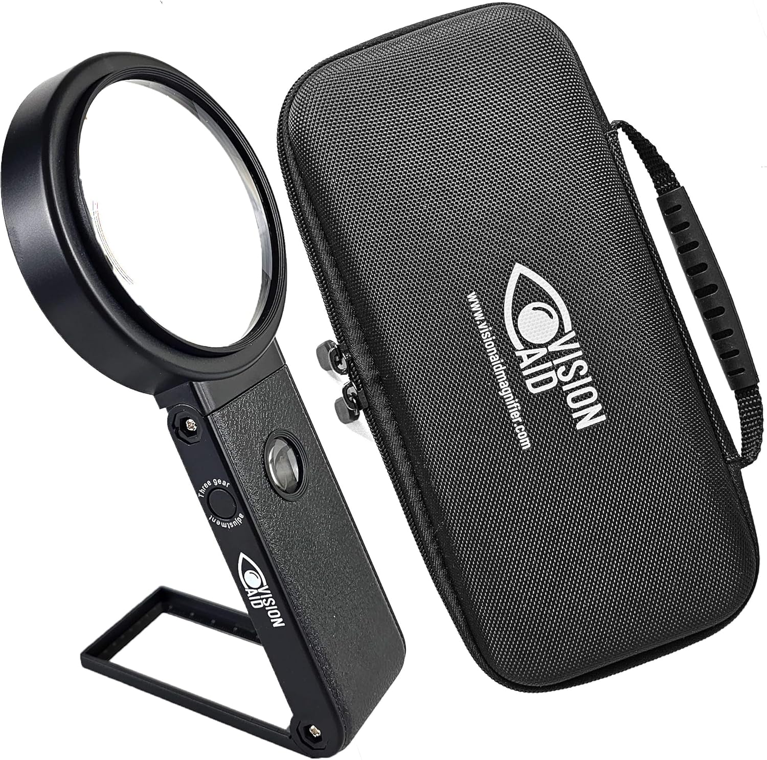 30x Hands-Free Magnifying Glass with USB Rechargeable 36 LED Lights, Storage Case | 40x Loupe Magnifier with Stand for Reading Coins Low Vision
