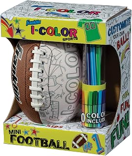 Franklin Sports iColor Kids Mini Football or Soccer Ball- Custom Color Youth Junior Ball with Markers Included - Design Your Own Football or Soccer Ball for Kids + Toddlers