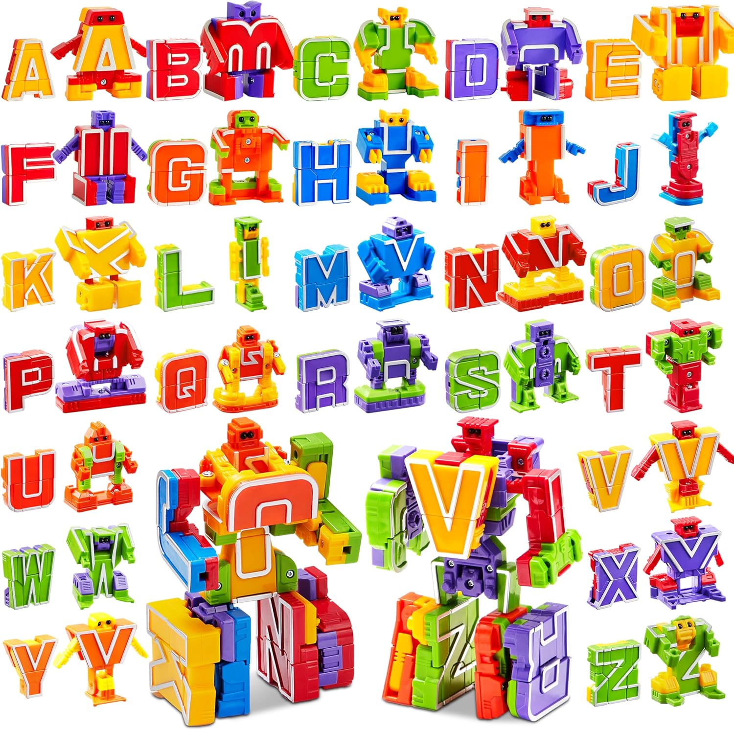 JOYIN 26-Piece Alphabet Robots Learning Toys for Kids, ABC Alphabots, Toddler Education Toy, Carnival Prizes