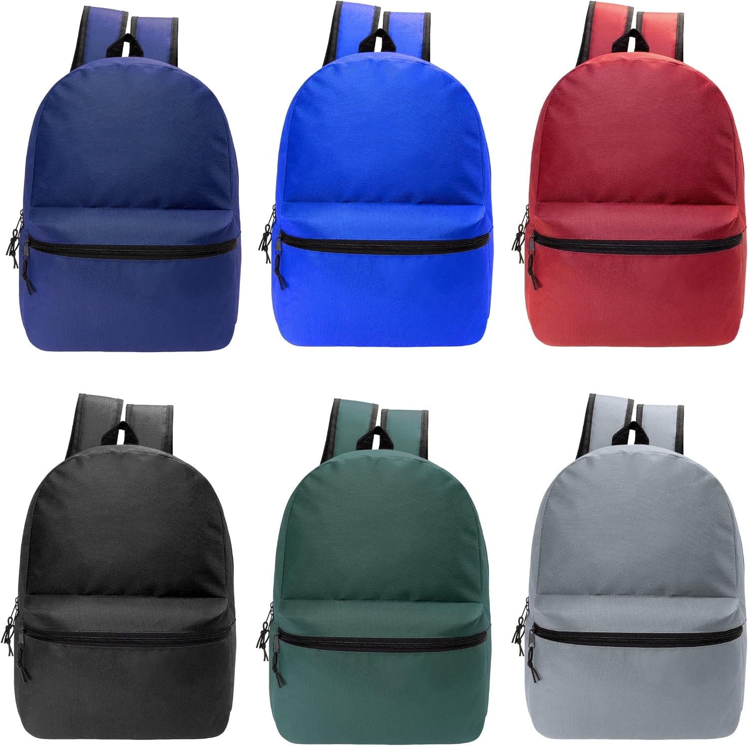17" Backpacks in Bulk, Elementary, Middle, & High School, Assorted Colors