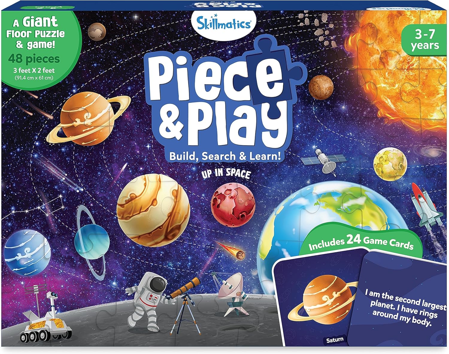 Skillmatics Floor Puzzle & Game - Piece & Play Space, Jigsaw & Toddler Puzzles, Educational Toy, Gifts for Boys & Girls Ages 3, 4, 5, 6, 7 (48 Pieces, 2 x 3 feet)