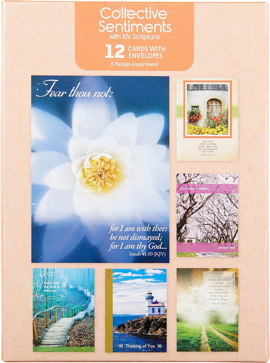 Paper Craft IG98644-RE Religious Sympathy Card Assortment Box Set with Envelopes, 12 Cards, 4.75'' W x 6.5'' H, Multicolor