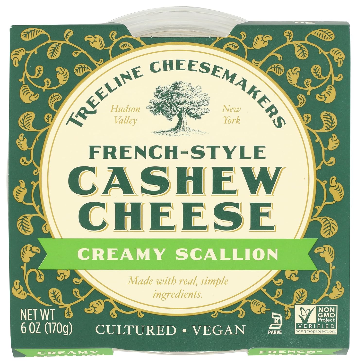 Treeline Vegan Soft Scallion Cheese, 6 oz