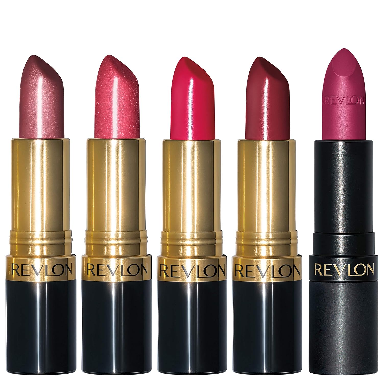REVLON Lipstick Set, Super Lustrous 5 Piece Gift Set, Multi-Finish, Cream Pearl & Matte, Pack of 5