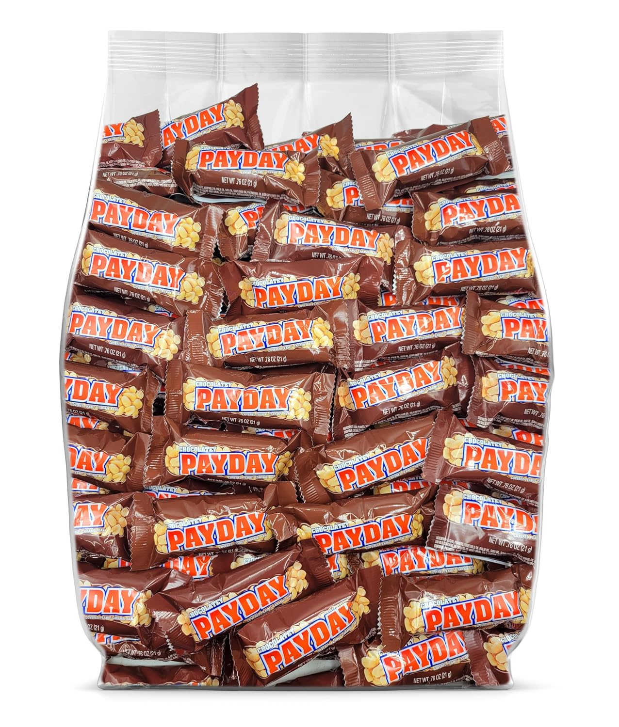 PayDay Chocolate Snack Size Candy Bars - 35 Individually Wrapped Chocolate Covered PayDay Bars - Bulk PayDay Chocolate Covered Peanut & Caramel Candy - Bulk Chocolate PayDay Candy Bars - Bulk Candy Bag - 35 Pieces