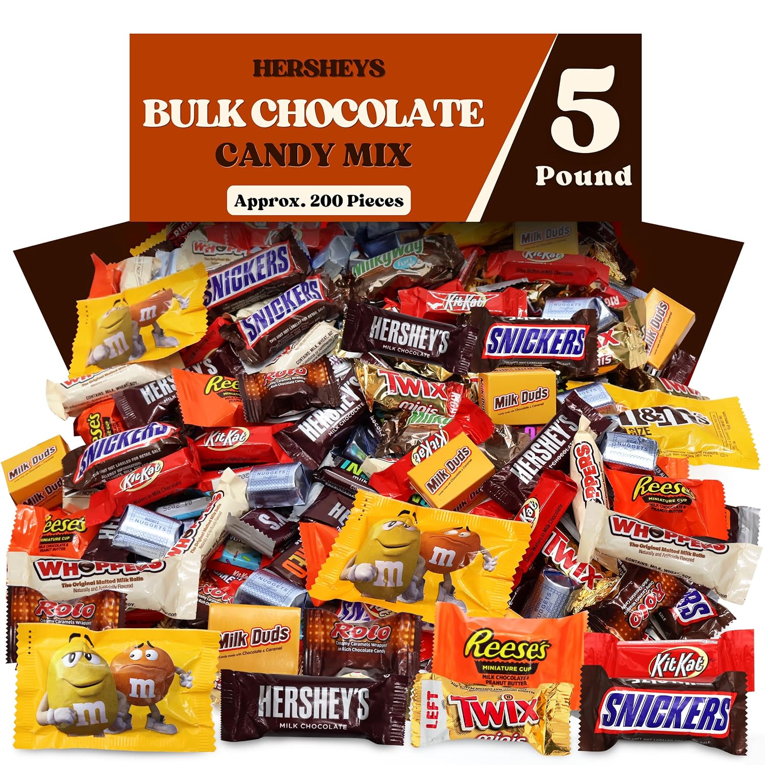 5lb Hershey Bulk Chocolate Candy Variety Pack Individually Wrapped - Large Bag Assorted Chocolate & Candy For Treats, Party Favors, and Snacks