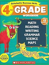 NEW 2018 Edition Scholastic - 4th Grade Workbook with Motivational Stickers
