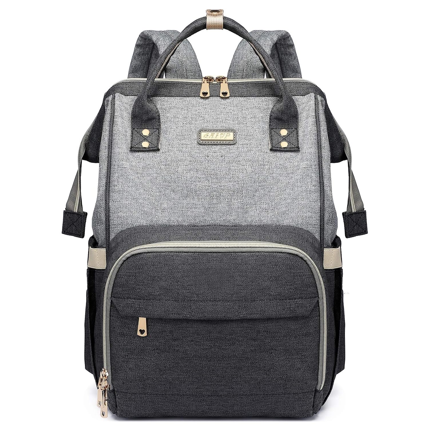 Diaper Bag Backpack for Women, Baby Bags for Girls,Diaper Bag with Changing Pad, and Insulated Pockets (Dark Grey +Light Grey)
