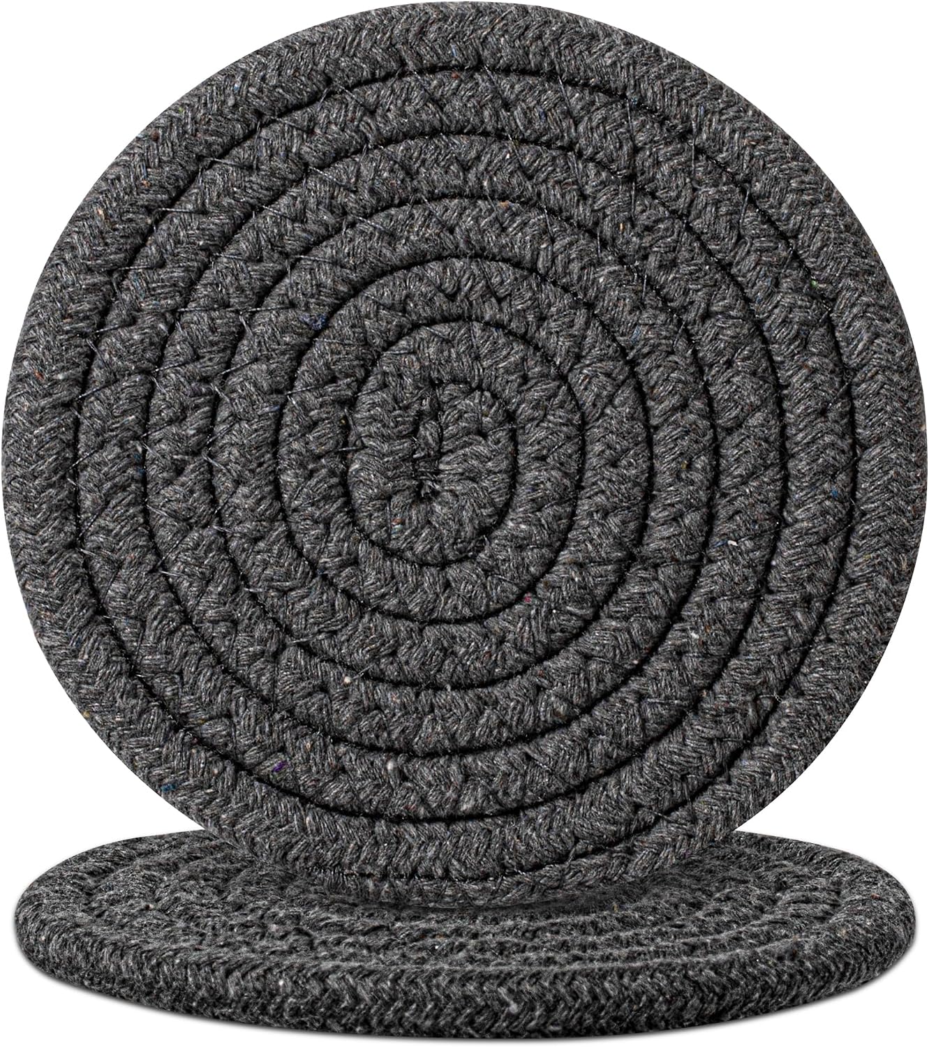 2 Pcs Grey Drink Coasters, 4.3 inch