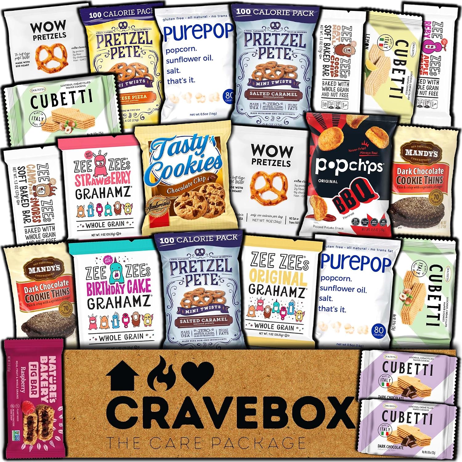 CRAVEBOX Gourmet Specialty Snacks Box Gift - Halloween Care Package College Students Adults Healthy Cookies Bar Organic Variety Pack Assortment Basket Final Exam Office Men Women Back to School
