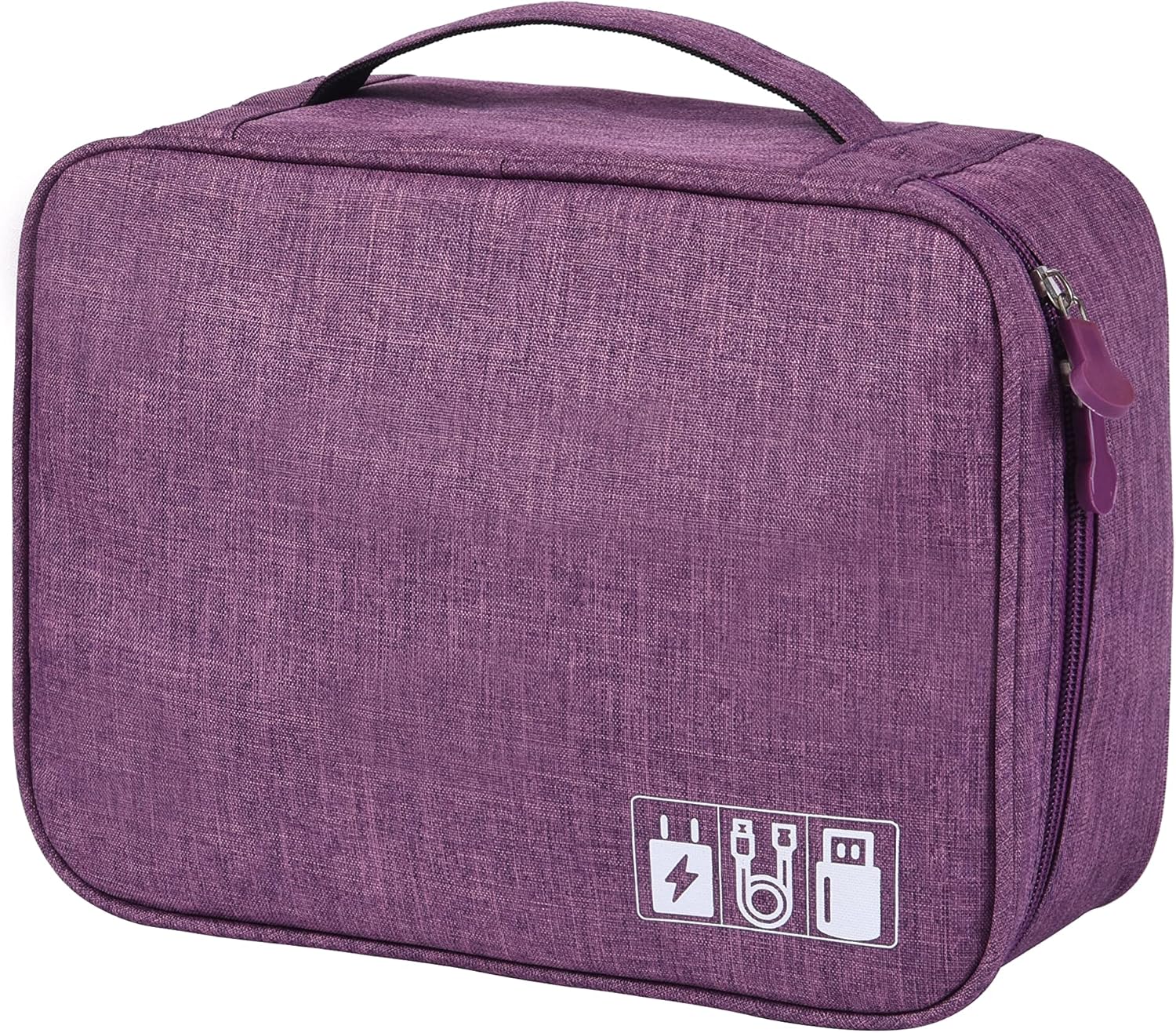 ACOPTON Electronic Organizer, Portable Travel Organizer Bag, Waterproof Electronics Accessories Storage Cases for iPad, Cables, Chargers, Hard Drive, Power Bank, Game Cards (Purple)