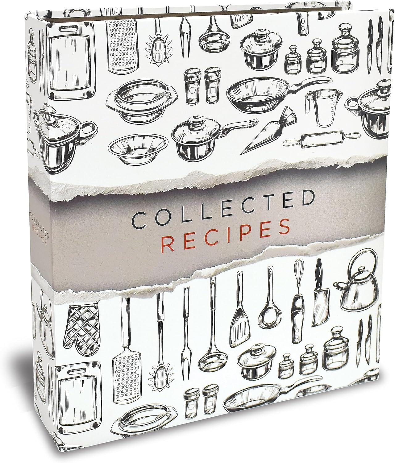 Better Kitchen Products Recipe Binder, 8.5" x 9.5" 3 Ring Binder Organizer Set (with 50 Page Protectors, 100 4" x 6" Recipe Cards & 12 Category Divider Tabs) Sleek Kitchen Design