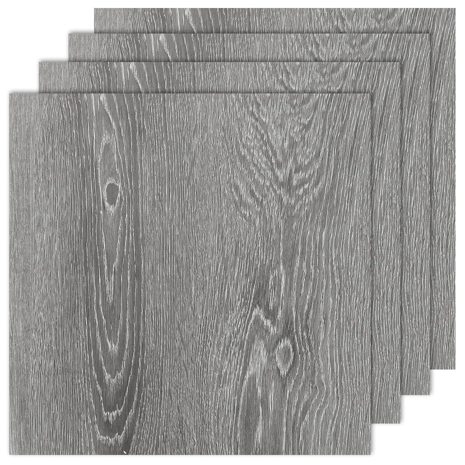 40 Sheet Vinyl Flooring 12 x 12 Peel and Stick Floor Tile Waterproof Clearance Vinyl Floor Tiles Wood Grey Self Adhesive Floor Tiles Sticky Laminate Flooring for Bathroom Kitchen Basement RV